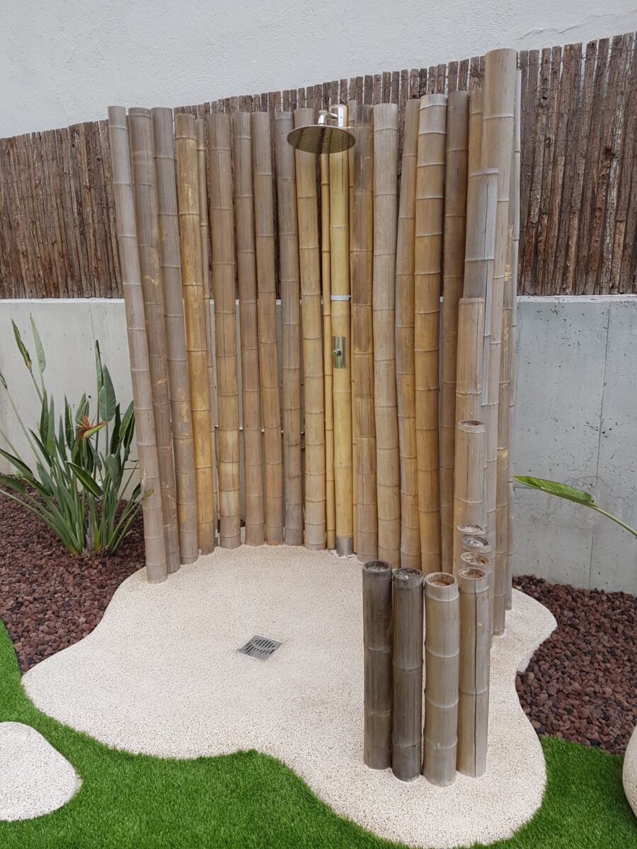 Ducha exterior bambú natural