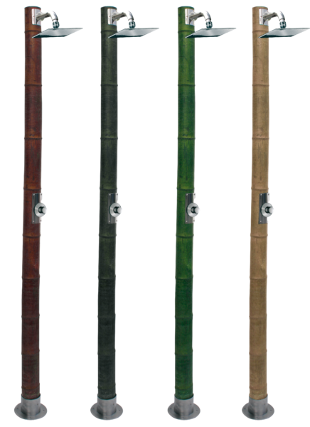 ducha bambú con acero inoxidable. Disponemos de una amplia variedad de rociadores y pulsadores para que puedas personalizar tu ducha a tu estilo. Disponible en 4 colores.